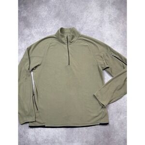 RLX Ralph Lauren Quarter Zip Fleece Pullover Sweatshirt Khaki Mens Size M Casual